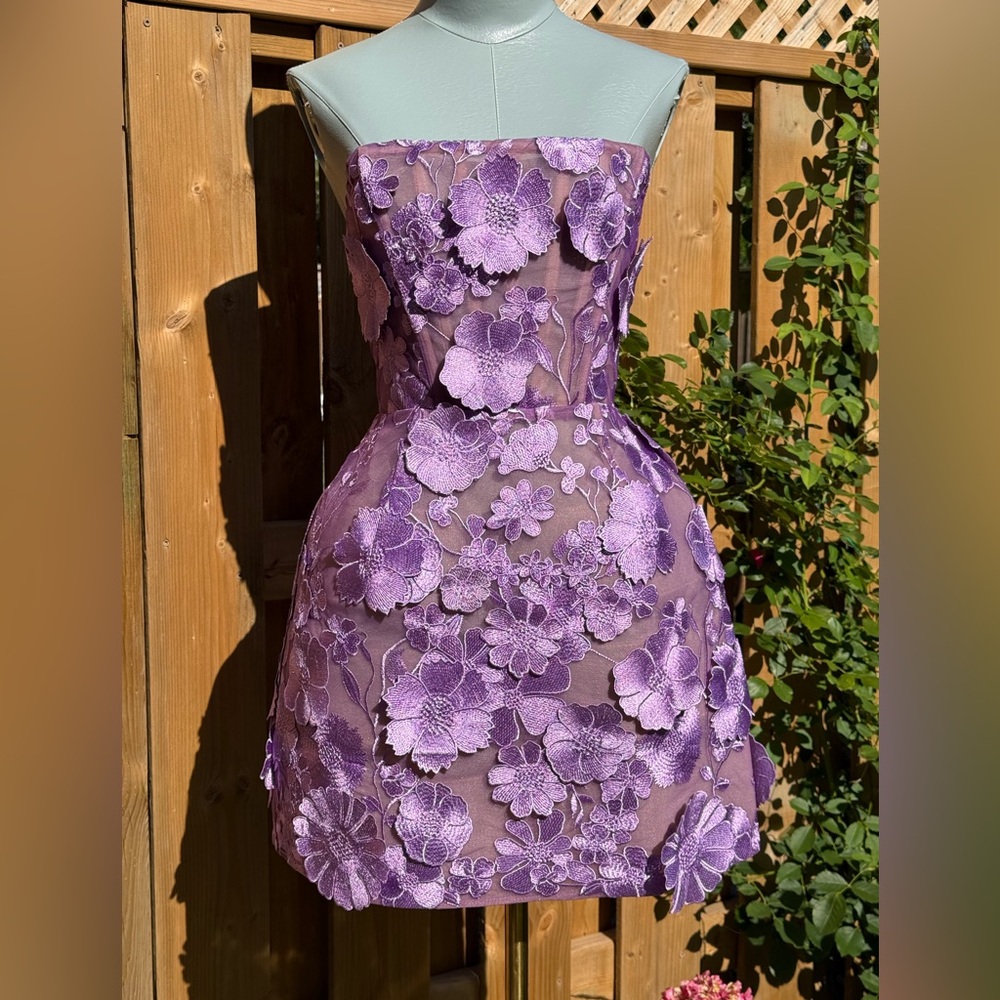 🆕 BRONX & BANCO 🧿 NWOT Jasmine Maraya Lilac Mini Dress - Sz XS US 2 - Picture 3 of 16
